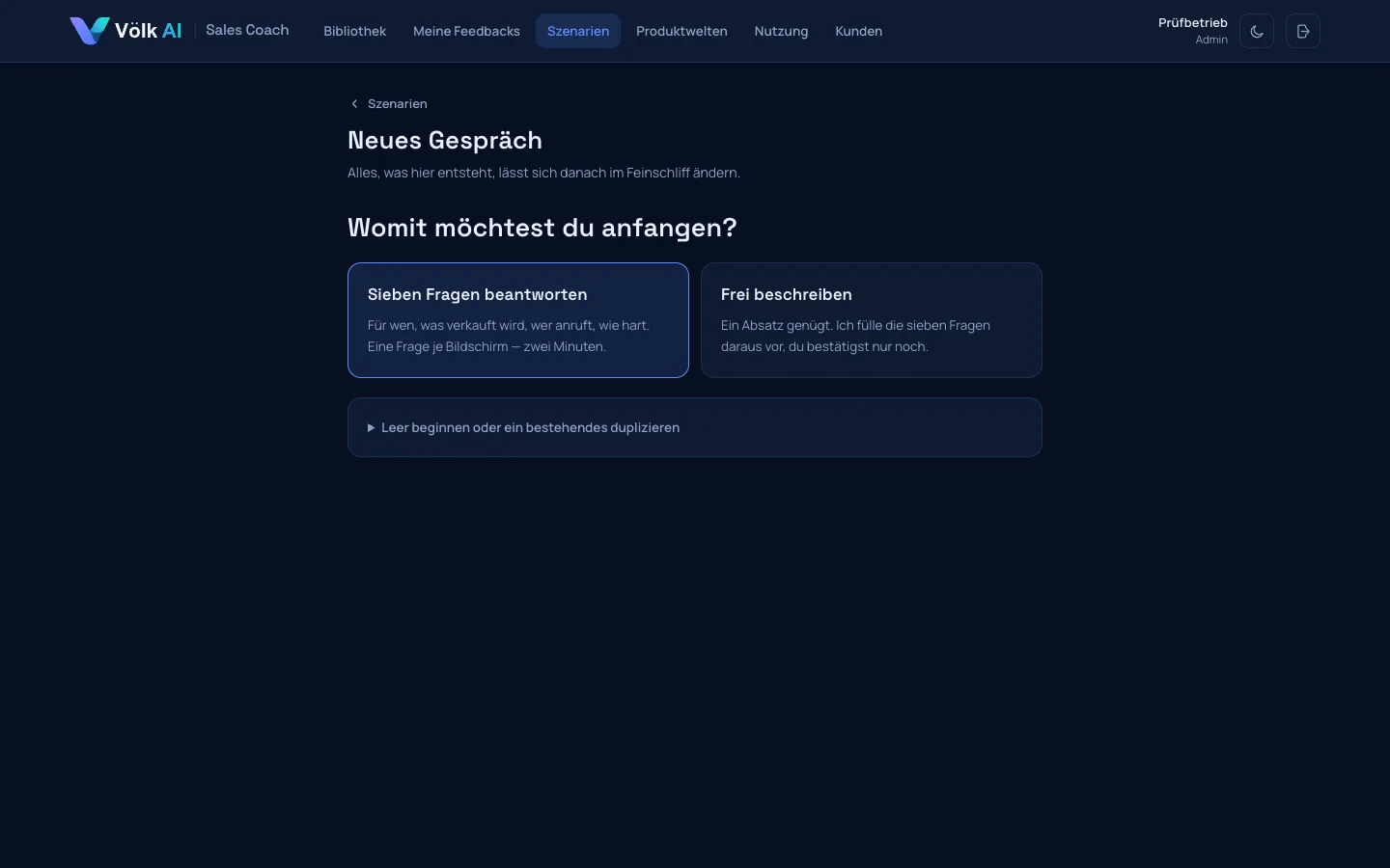 Einstieg in den Szenario-Generator